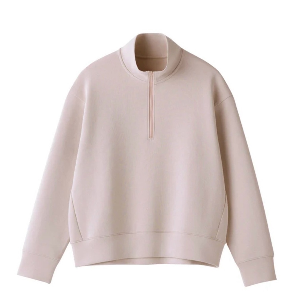 Muji pink Half-Zip Sweatshirt
